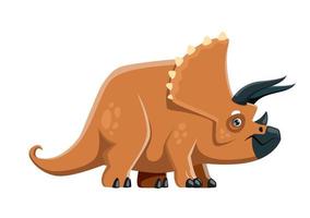 triceratopo isolato dinosauro cartone animato personaggio vettore