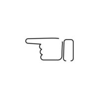 astratto piatto stile linea icona mano emoji emoticon direzione. vettore