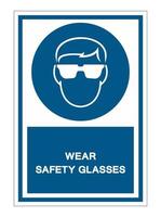 indossare occhiali di sicurezza vettore