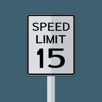 Stati Uniti d'America traffico stradale segno di trasporto limite di velocità 15 vettore