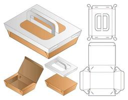 disegno del modello fustellato di imballaggio della scatola. Modello 3d vettore