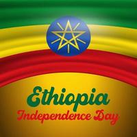 Etiopia derg Caduta giorno design con ondulato bandiera sfondo vettore