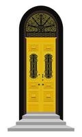 giallo davanti porta con le scale elegante vecchio Vintage ▾ stile Ingresso decorazione vettore