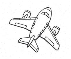 mano disegnato scarabocchio di giocattolo aereo. viaggio di aereo trasporto. cartone animato schizzo. vettore