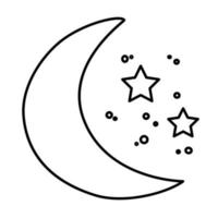 mezzaluna Luna linea arte con nube islamico decorazione vettore