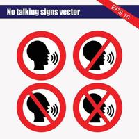 un' cartello mostrando no parlando o Chiacchierare è permesso vettore