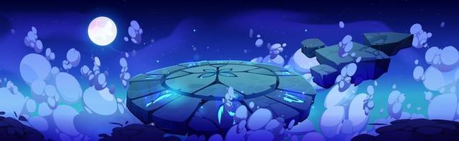 cartone animato gioco piattaforma galleggiante nel nuvole vettore
