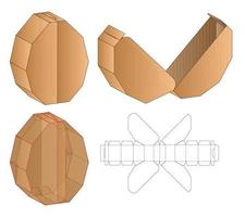 disegno del modello fustellato di imballaggio della scatola. Modello 3d vettore