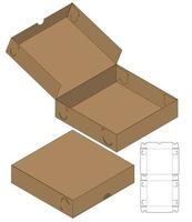 disegno del modello fustellato di imballaggio della scatola. Modello 3d vettore