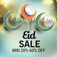 illustrazione di un banner di vendita o un poster di vendita per il festival di eid mubarak. vettore