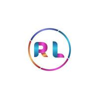 lettera rl colorfull logo premio elegante modello vettore