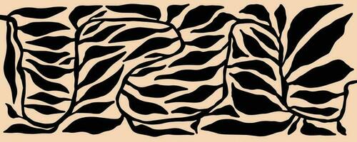 astratto mano disegnato modello design illustrazione di ramificato tropicale le foglie. semplice contemporaneo stile illustrazione design per tessuto, Stampa, coperchio, striscione, carta e sfondo media vettore