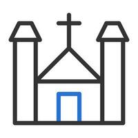 Cattedrale icona duocolor grigio blu colore Pasqua simbolo illustrazione. vettore