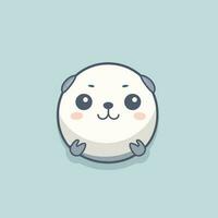 carino kawaii foca chibi portafortuna vettore cartone animato stile