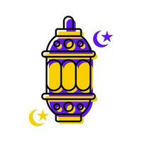 leggero lampada lanterna lampion islamico icona pulsante vettore illustrazione