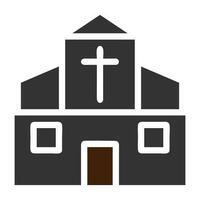 Cattedrale icona solido grigio Marrone colore Pasqua simbolo illustrazione. vettore