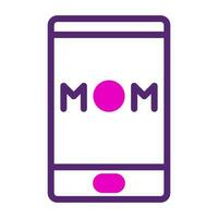Telefono mamma icona duotone rosa viola colore madre giorno simbolo illustrazione. vettore