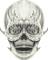 surreale cranio tatuaggio. mano disegno e rendere grafico vettore. vettore