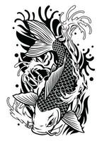 koi pesce tatuaggio design nel classico Giappone stile vettore