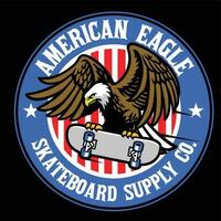 americano aquila skateboard sport logo vettore