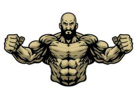 mano disegno di muscolo bodybuilder vettore