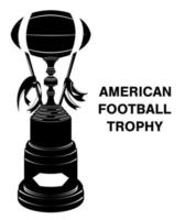 trofeo di football americano sagoma nera isolato vettore