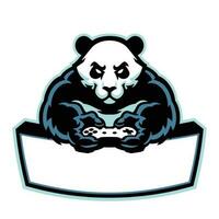 panda portafortuna logo gioco esport vettore