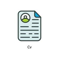 CV vettore riempire schema icone. semplice azione illustrazione azione