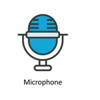 microfono vettore riempire schema icone. semplice azione illustrazione azione