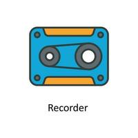registratore vettore riempire schema icone. semplice azione illustrazione azione