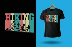 design t-shirt da trekking vettore