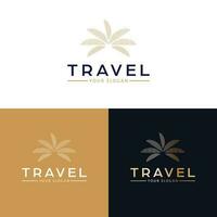 viaggio vettore logo design. astratto palma albero logotipo. tropicale logo modello.