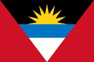 bandiera antigua e barbuda, colori ufficiali e proporzione. illustrazione vettoriale. vettore