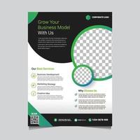 modello di volantino moderno business verde vettore