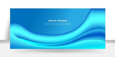 banner di forme sinuose blu astratte vettore