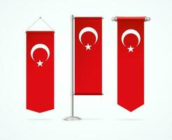 realistico dettagliato 3d diverso Turco bandiera penitente impostare. vettore