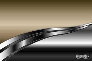 sfondo tecnologia metallica con design moderno spazio scuro oro e argento. vettore
