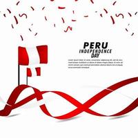 illustrazione di progettazione del modello di vettore di celebrazione del giorno dell'indipendenza del Perù