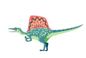 Spinosaurus isolato dinosauro cartone animato personaggio vettore