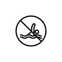 divieto nuotate vettore icona illustrazione