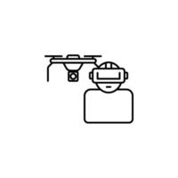 controllo di droni nel bicchieri vettore icona illustrazione