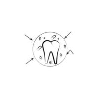 capsula, dente, sicuro vettore icona illustrazione