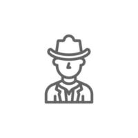cowboy, Stati Uniti d'America vettore icona illustrazione