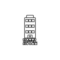 illustrazione dell'icona di vettore della costruzione dell'hotel