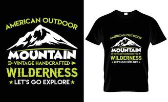 design t-shirt da montagna vettore