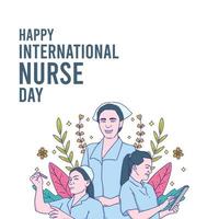 contento internazionale infermiera giorno sfondo vettore