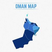 Mappa dettagliata dell'Oman con le regioni vettore