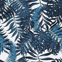 tropicale sfondo. blu vettore foglie, senza soluzione di continuità modello illustrazione.