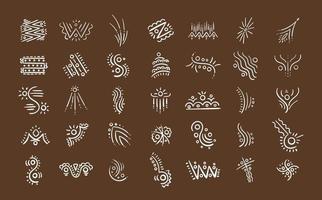 mano disegnato unico casuale tribale simboli. primitivo indigeno stile. vettore