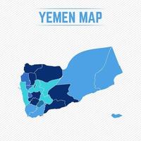 Mappa dettagliata dello Yemen con le regioni vettore